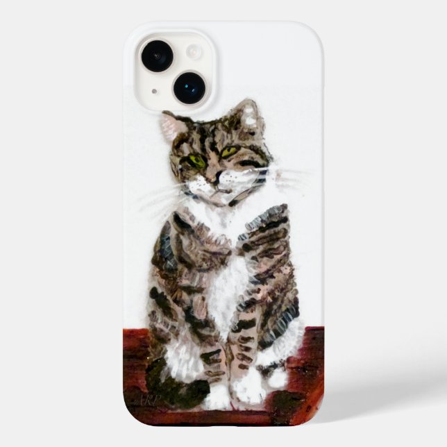 Funda De Case-Mate Para iPhone Arte de gatos de tabulaciones (Reverso )