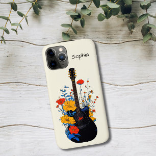 Funda Para iPhone 11 Pro Arte de Guitarra Floral