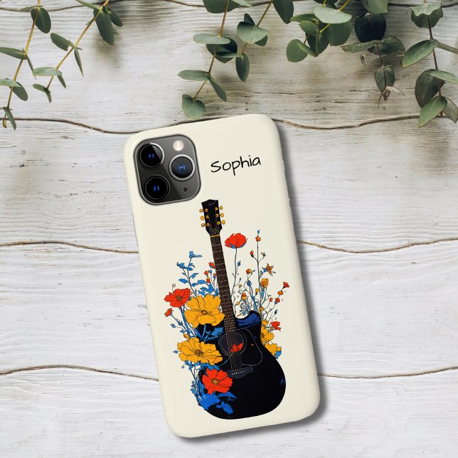 Funda De Case-Mate Para iPhone Arte de Guitarra Floral (Subido por el creador)