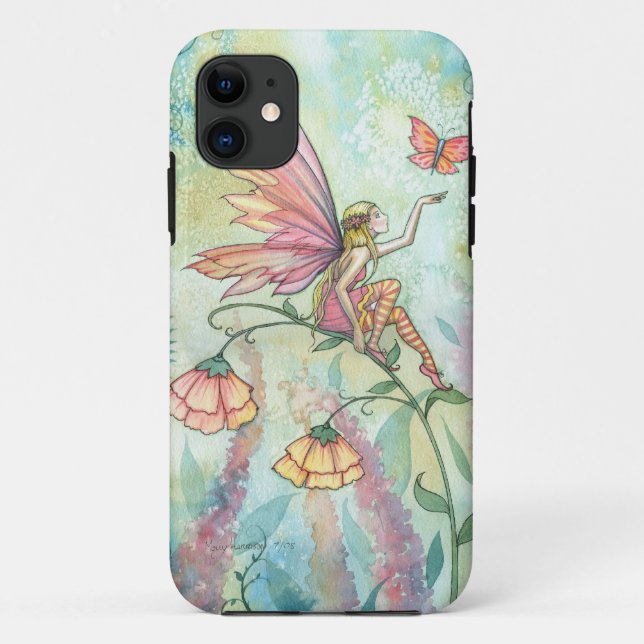 Funda De Case-Mate Para iPhone Arte de Hada de Fantasía de Primavera Mariposa (Reverso)