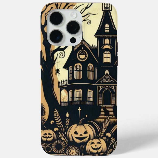 Funda De Case-Mate Para iPhone Arte de Halloween feliz (Reverso )