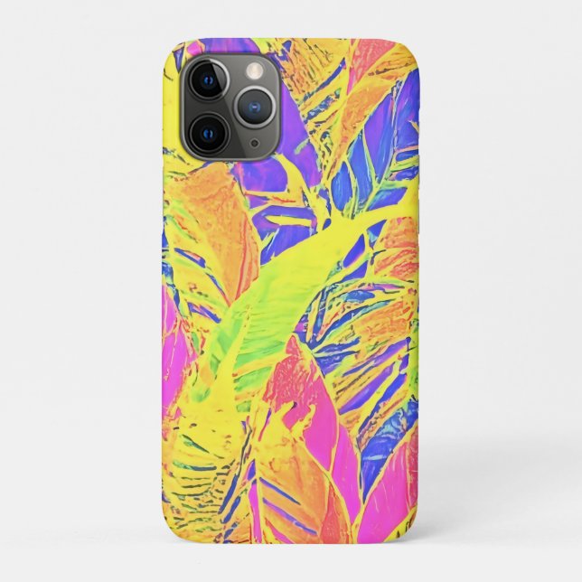 Funda De Case-Mate Para iPhone Arte de hojas tropicales (Reverso)