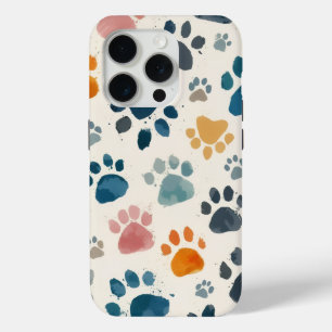 Funda Para iPhone 15 Pro Arte de Huellas de Patas de Perro – Huellas Leales