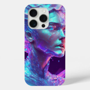 Funda Para iPhone 15 Pro Arte de IA hermoso Mujer de vidrio helado y bonito