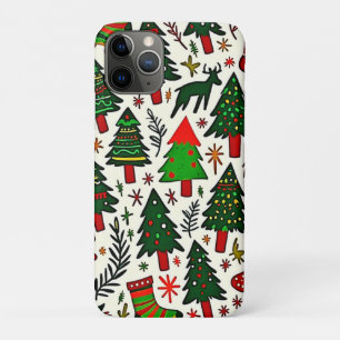 Funda Para iPhone 11 Pro Arte de impresión de patrón navideño vibrante
