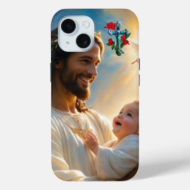 Funda De Case-Mate Para iPhone Arte de Jesús (Reverso )
