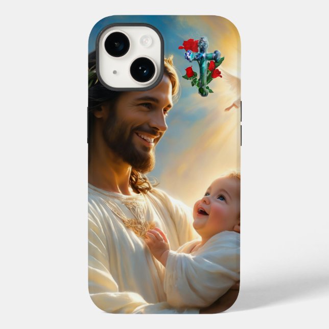 Funda De Case-Mate Para iPhone Arte de Jesús (Reverso )