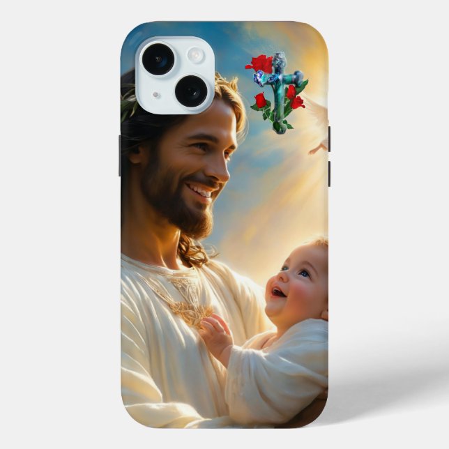 Funda De Case-Mate Para iPhone arte de Jesús (Reverso )