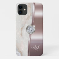 Arte de joyería de diamante con monograma de oro r