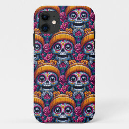Funda Para iPhone 11 Arte de la calavera del azúcar - Calavera en Beani