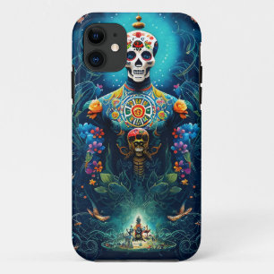 Funda Para iPhone 11 Arte de la calavera del azúcar - Descubra la belle