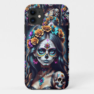 Funda Para iPhone 11 Arte de la calavera del azúcar - Fiesta de colores