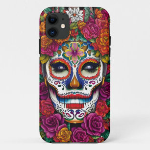 Funda Para iPhone 11 Arte de la calavera del azúcar - Tradiciones color