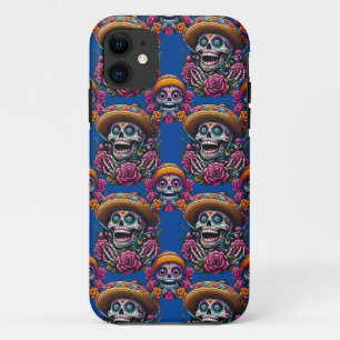 Funda Para iPhone 11 Arte de la calavera del azúcar - Vibrante Día de l