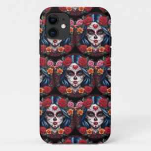 Funda Para iPhone 11 Arte de la calavera del azúcar - Vida posterior ar