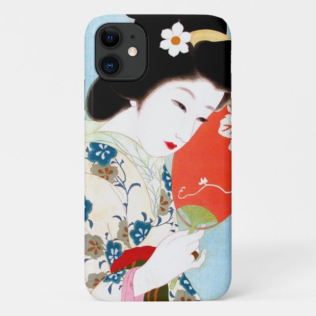 Funda De Case-Mate Para iPhone Arte de la geisha japonesa clásica oriental (Reverso)