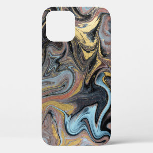 Funda Para iPhone 12 Arte de la naturaleza de la marble Purpurina dorad