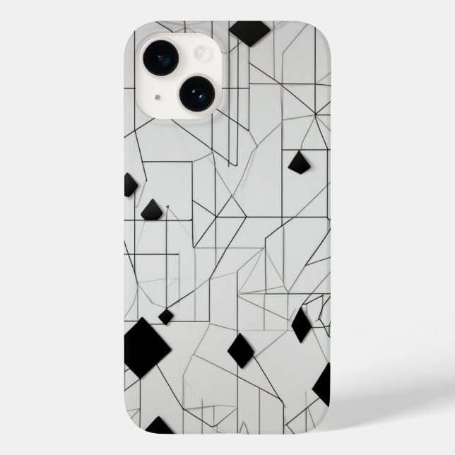 Funda De Case-Mate Para iPhone Arte de línea de cuadrícula de diamantes (Reverso )