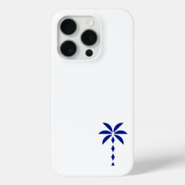 Funda Para iPhone 15 Pro Arte de línea de palmera azul minimalista