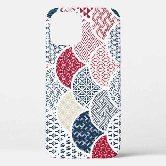 Funda De Case-Mate Para iPhone Arte de línea Kimono: Patrón geométrico tradiciona (Reverso )