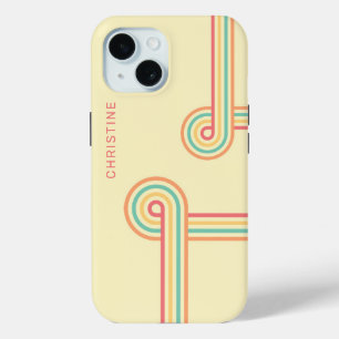 Funda Para iPhone 15 Arte de línea Retro Groovy