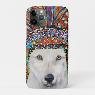 Funda Para iPhone 11 Pro Arte de Lobo Blanco