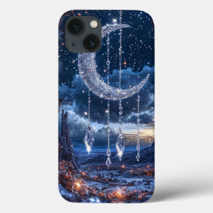 Funda Para iPhone 13 Arte de Luna Invernal Noche Mística Helada