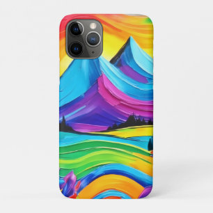 Funda Para iPhone 11 Pro Arte de Majestad de la Montaña Arcoíris