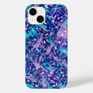 Funda Para iPhone 14 De Case-Mate Arte de manchas azul y púrpura