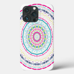 Funda Para iPhone 13 Pro Arte de Mandala Colorido Vibrante