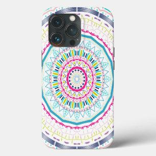 Funda Para iPhone 13 Pro Arte de Mandala Colorido Vibrante