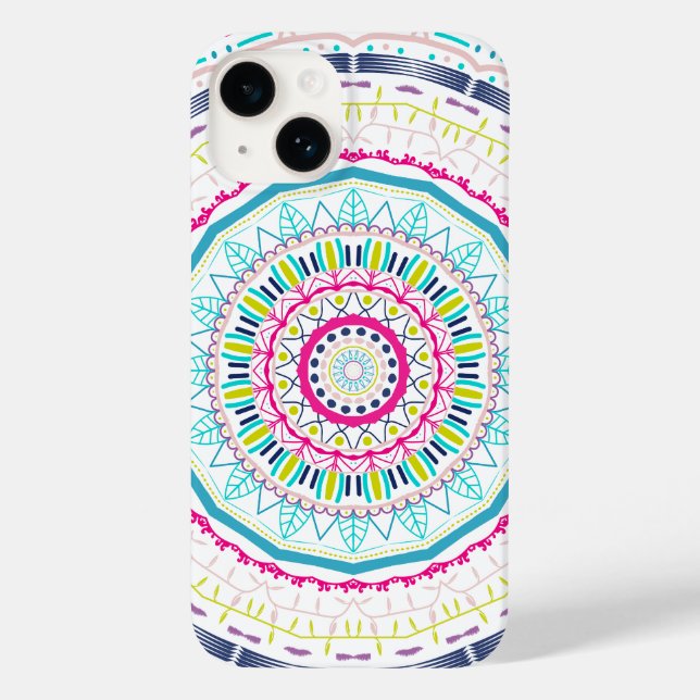 Funda De Case-Mate Para iPhone Arte de mandala colorido vibrante (Reverso )