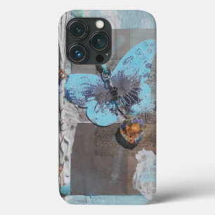 Funda Para iPhone 13 Pro Arte de mariposa de medios mixtos