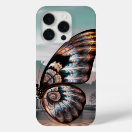 Funda Para iPhone 15 Pro Arte de mariposa fractal