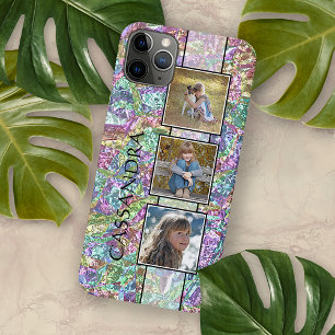 Funda Para iPhone 11 Pro Max Arte de mármol rosa turquesa azul personalizado