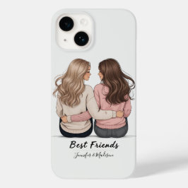 Funda Para iPhone 14 De Case-Mate Arte de Mejores Amigas Vista Trasera Sin Rostro –