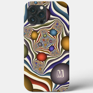 Funda Para iPhone 13 Pro Max Arte de monograma abstracto colorido volador
