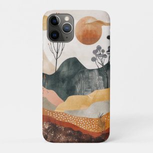 Funda Para iPhone 11 Pro Arte de montaña de mediados de siglo Twin Sun Terr