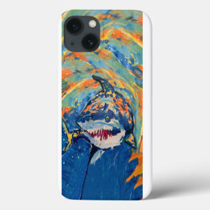 Funda Para iPhone 13 "Arte de niños" de tiburón