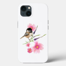 Funda Para iPhone 13 Arte de pájaro con tapa negra de pollo
