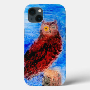 Funda Para iPhone 13 Arte de pájaro de búho nocturno