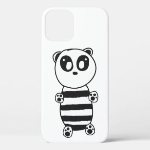 Funda Para iPhone 12 Arte de panda blanco y negro juguetón