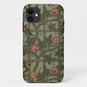 Funda Para iPhone 11 Arte de papel pintado de enrejado de William Morri