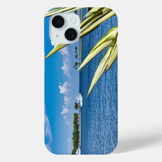 Funda Para iPhone 15 Arte de pared de costa frente al mar Vista del océ