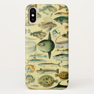 Funda Para iPhone X Arte de pesca científica de peces de época