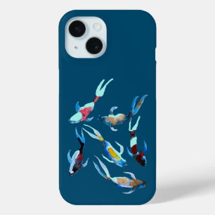 Funda Para iPhone 15 Arte de pescado acuático de Koi
