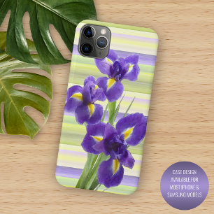 Funda Para iPhone 11 Pro Max Arte de pintura acuarela de lirios de color violet