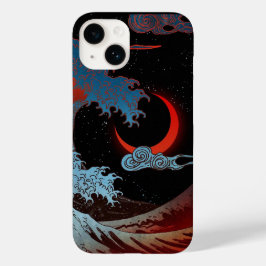 Funda Para iPhone 14 De Case-Mate Arte de pintura japonés, mar por la noche