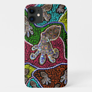 Funda Para iPhone 11 Arte de puntos de pulpo en anillo azul australiano