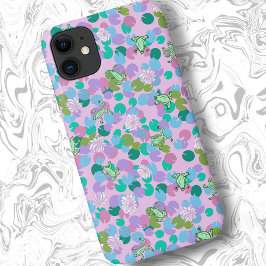 Funda Para iPhone 11 Arte de rana rosa dulce con lirios de agua